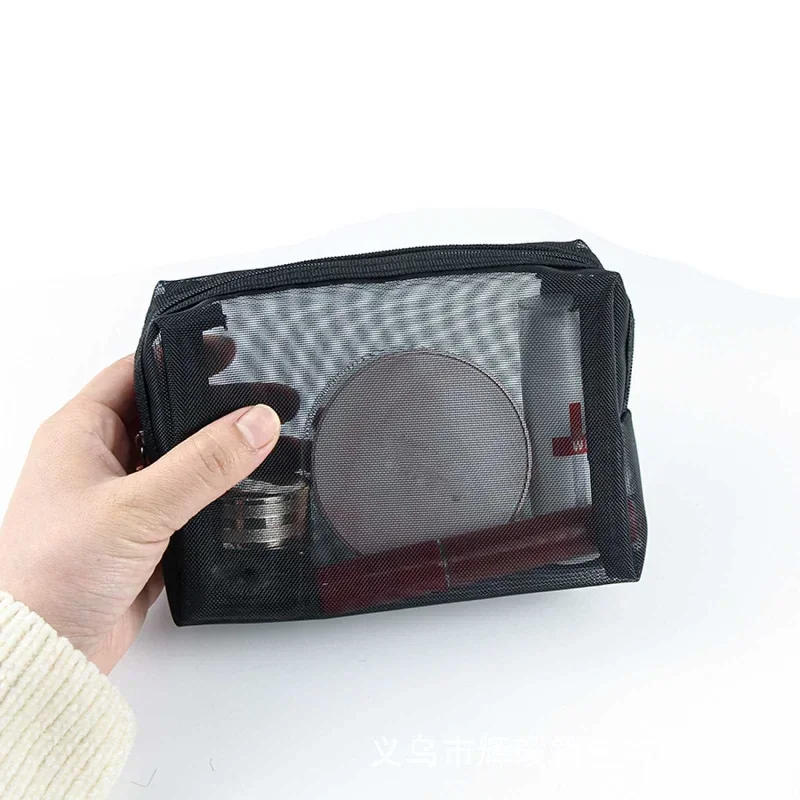 Description Picture 4 of item1Pcs Female Make Up Pouch Portable Small Large Toiletry Beauty Case Women Mesh Cosmetic Bag Travel Storage Makeup Bag Organizer