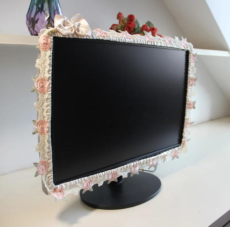 Description Picture 3 of item17-30INCH TV Dust Cover Computer Monitor Protection Stick Wall-Mounted Desktop Curved Screen Soft Fabric Craft