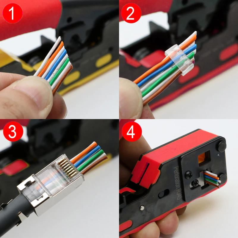 Description Picture 3 of itemCAT5 CAT6 CAT6A CAT7 CAT8 Crimping Pliers multitool rj45 crimper network tool stripper cutter ethernet cable clamp lan kit strip