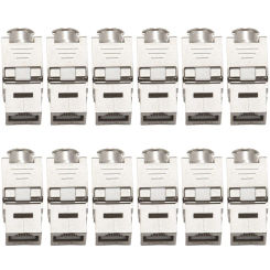 12 Pcs RJ45 Keystone Cat7 Cat6A Shielded FTP Zinc Alloy Module Network Keystone Jack Connector Adapter 10GB Network
