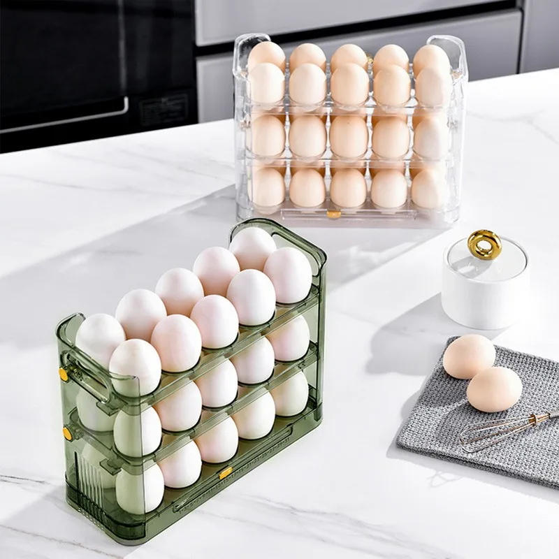 Description Picture 4 of itemNew Egg Storage Box Refrigerator Organizer Food Containers Egg Fresh-keeping Case Holder Tray Dispenser Kitchen Storage Boxes