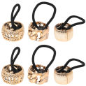 6 Pcs Ponytail Button Hair Ribbons Cuffs Rope Buckle Hairpin Women Holder Resin Women's