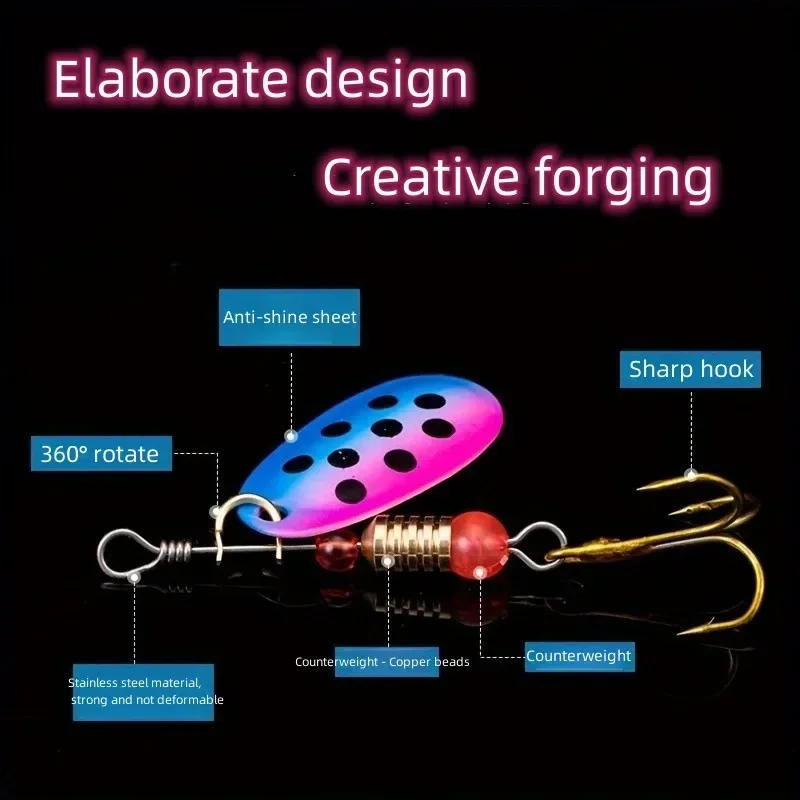 Description Picture 4 of item10PCS Fishing Lure Metal Spoon Spinner Spoonbait Crankbaits Fishing Wobblers Pike Crochet Kit Artificial Bait with Tackle Boxes