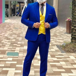 New Design Classic Men Suits Slim Fit Groom Tuxedos for Wedding Groomsmen Male Suit Formal Business 3 Pieces (Blazer+Vest+Pants)