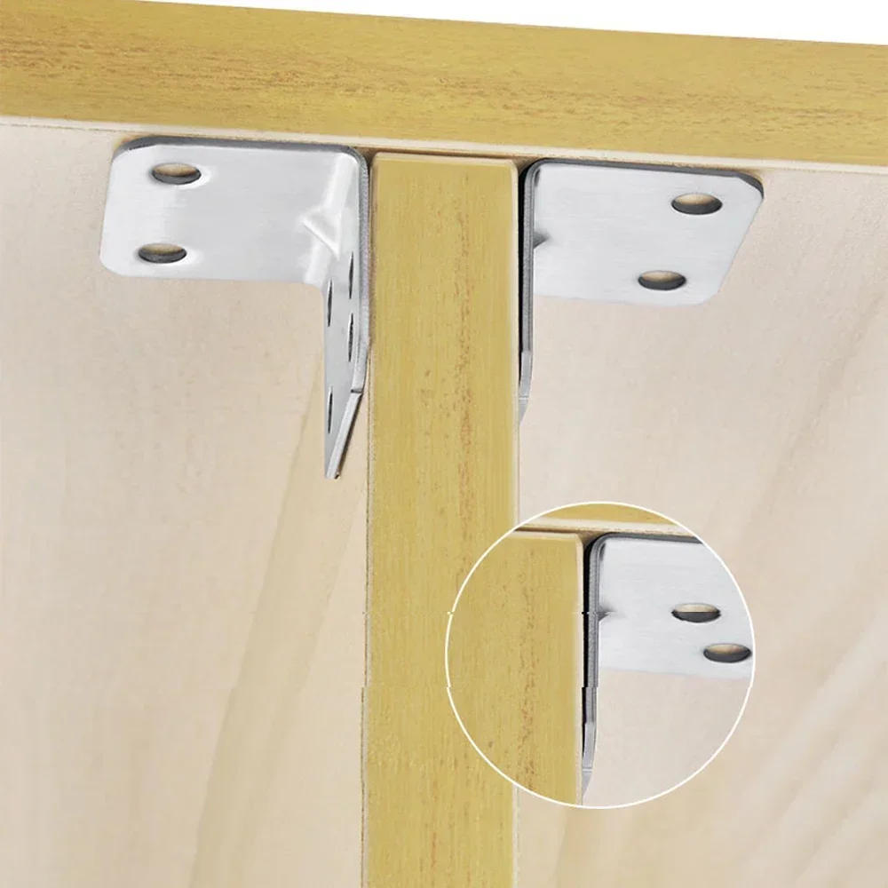 Description Picture 6 of itemCabinet Corner Bracket Stainless Steel Corner Brace Furniture Corner Connector Universal Joint Fastener for Wood Cupboard Drawer