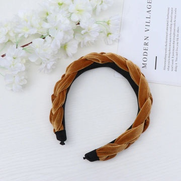 1pc Suede Hair Braid Headband Fashion Hair Band Hair Accessory for Women Girls Adults Black