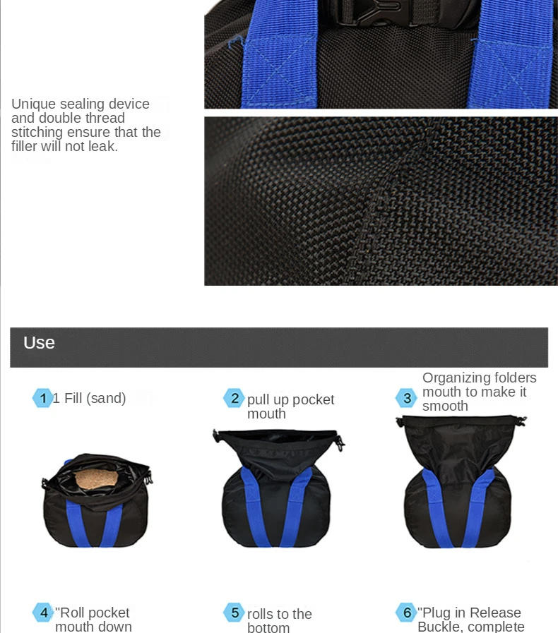 Description Picture 6 of itemSandbag Dumbbell Weightlifting Bag Weight-bearing Fitness Strength Portable Fitness Equipment Adjustable Cloth Bag Kettlebell