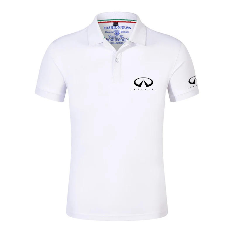 Description Picture 5 of itemInfiniti 2023 Men's Fashion Printing Summer Short Sleeves Solid Color Classic Casual Slim Ordinary Lapel Polo Shirt Tops