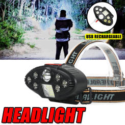 LED Portable Headlights USB Rechargeable Emergency Lighting Flashlight Super Bright Outdoor Camping Fishing Hunting Lantern