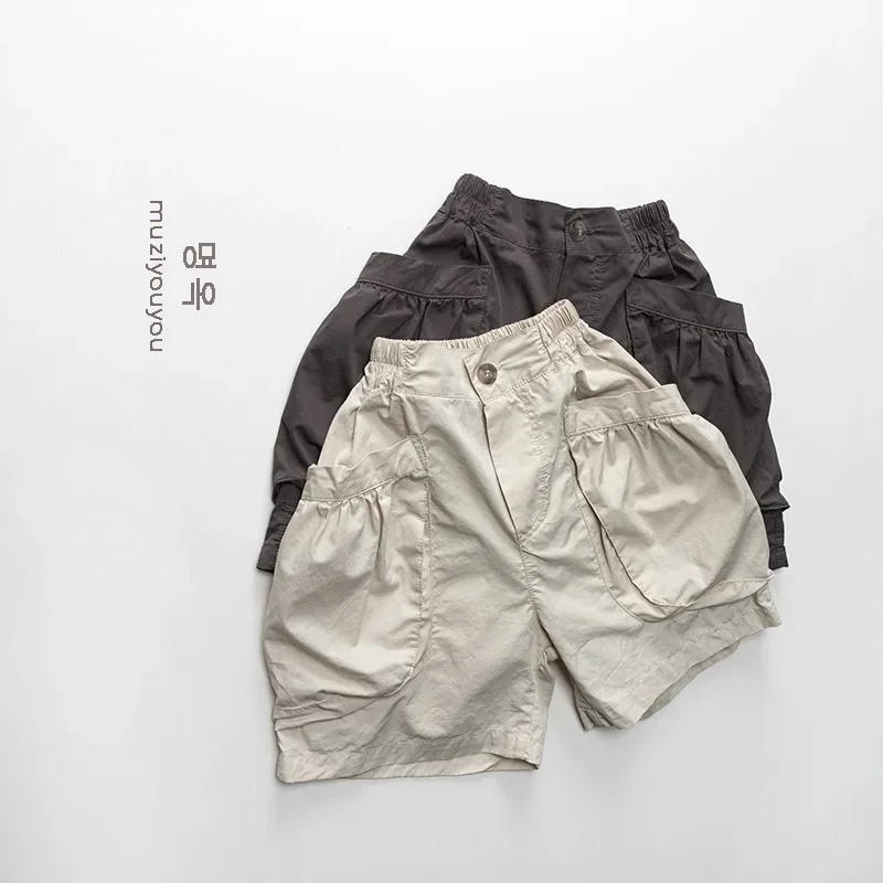 Description Picture 4 of itemChildren's Workwear Shorts 2025 New Style for Boys and Girls Thin Cotton Five Inch Shorts Versatile Trendy Clothing Wholesale