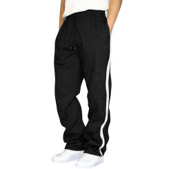 Autumn And Spring Sports Patchwork Trousers For Men Male Casual Color Block Drawstring Sweatpants Tether Large Size Loose Pants