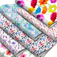 Blossom Floral Printed Faux Leather Sheets Flowers Pattern Synthetic Leather Fabric Roll for Earrings Hair Bows Making