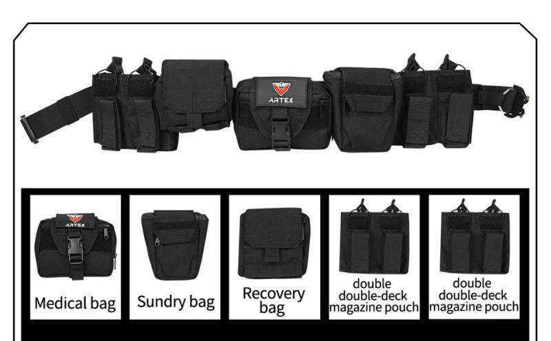 Description Picture 3 of itemARTEX Outdoor Battle Belt Sets Duty Belts Law Enforcement Airsoft Utility Belt with Accessories Pouches