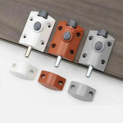 1Pcs Furniture manual baby bed latch Plastic automatic button wardrobe latch door latch Open wood door mounting bolts