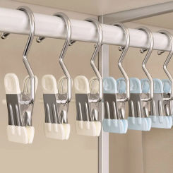 10/5Pcs Clothes Drying Clips Stainless Steel Pants Clip for Sock Hat Clothes Laundry Hanger Antislip Traceless Home Storage Rack