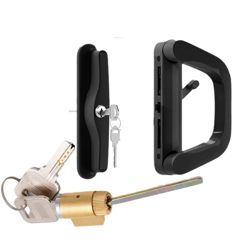 Description Picture 6 of itemInstallation Complements Any Decor Black Construction Easy Installation High Quality Patio Sliding Door Handle Set