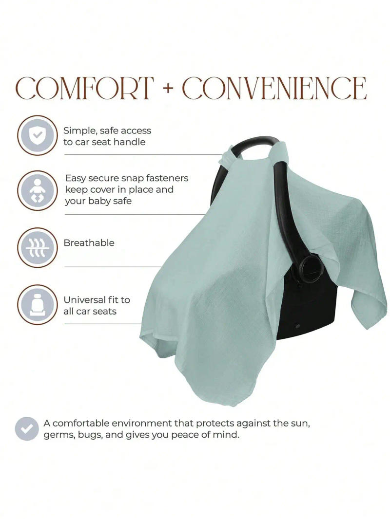 Description Picture 3 of itemBaby Solid Colour Carrycot Cover Gauze Pushchair Cover Lightweight Breathable Sunshade Baby Cover