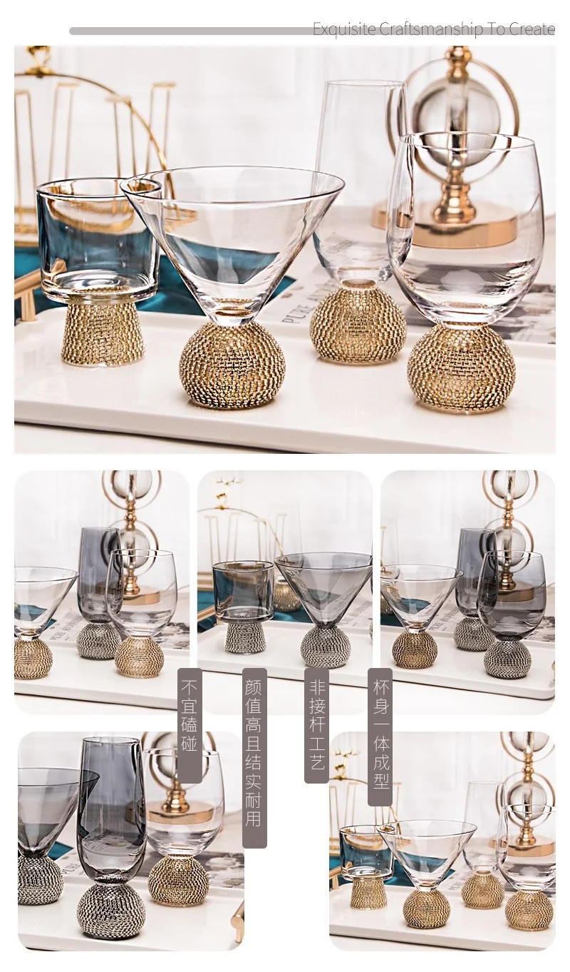 Description Picture 6 of itemCrystal Glass Hand-Painted Floral Goblet Red Wine Glass Chinese Antique Wine Glass