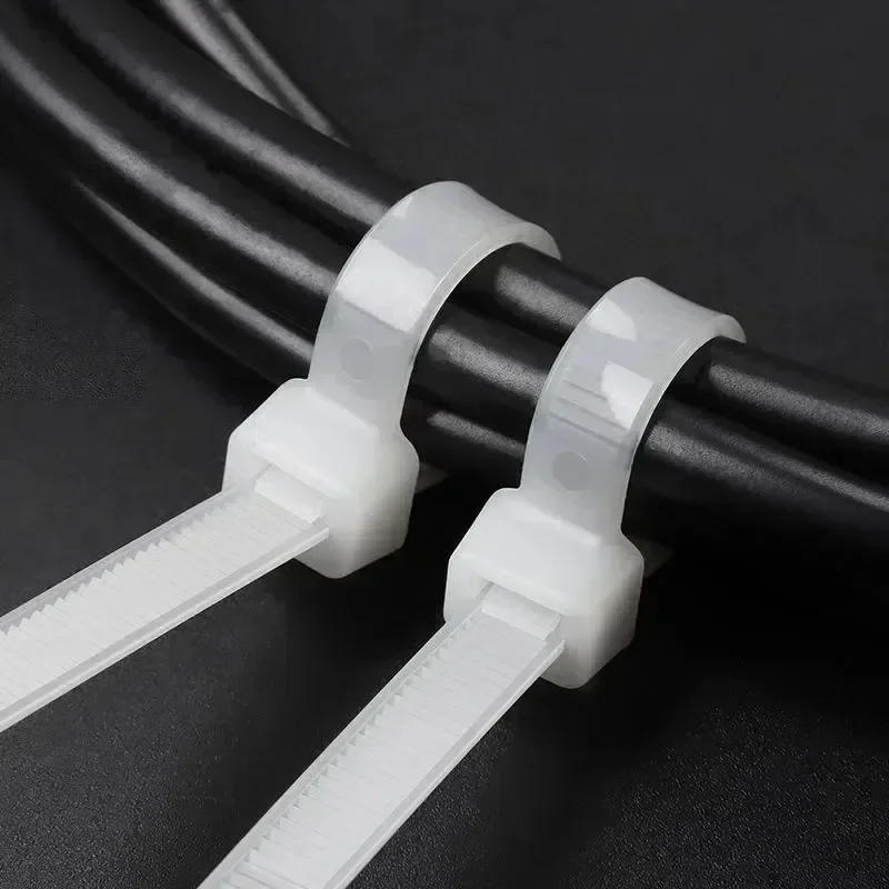Description Picture 3 of item100/1000Pcs Wholesale Plastic Nylon Cable Ties Self-locking Cord Straps Adjustable Cable Fastening Loop Home Office Wire Zip Tie