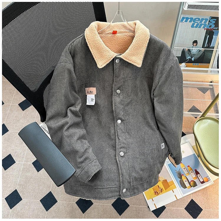 Description Picture 4 of itemWinter Thickened Velvet Corduroy Cotton-padded Coat Fashion Couple Retro Casual Loose High Street Parkas Male Clothes