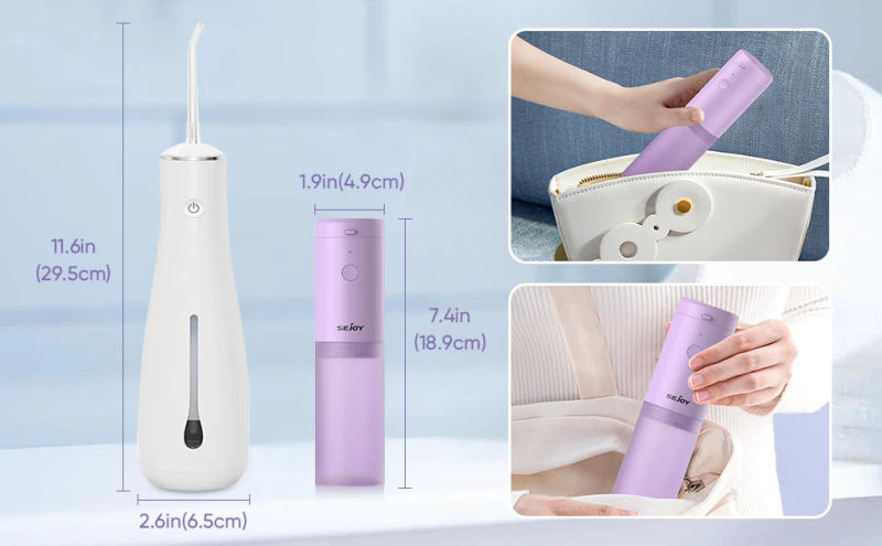 Description Picture 6 of itemSEJOY Oral Irrigator Electric Water Flosser For Teeth Dental Oral Irrigator Portable Rechargeable Portable Teeth Cleaner