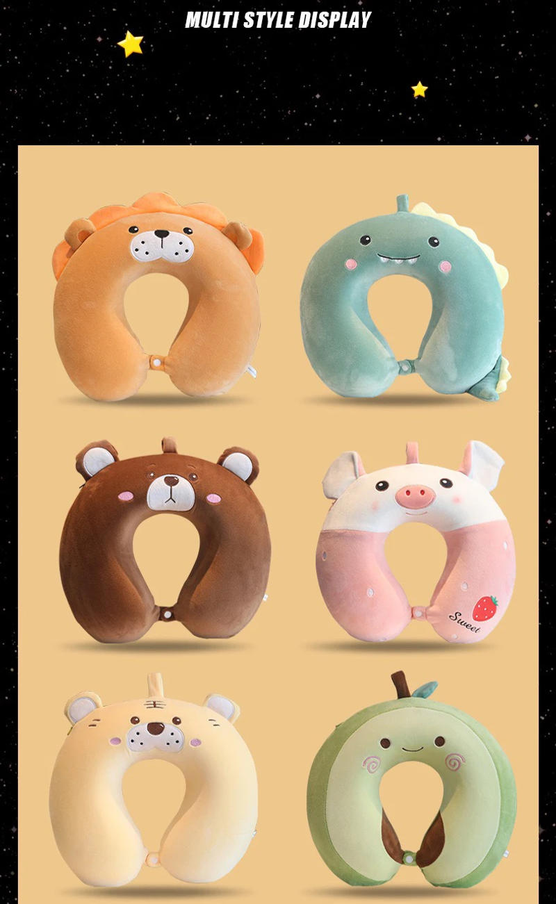 Description Picture 3 of itemAnimal Memory Rabbit Lion Cotton U-shaped Travel Pillow Car Neck Pillow Noon Rest Pillow Plane Travel Pillow Relax the Neck