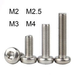 M2 M2.5 M3 M4 A2-70 304 Stainless Steel Six-Lobe Torx Pan Head Screw Round Bolt Length 4mm~20mm