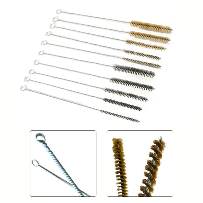 Description Picture 3 of item5/10pcs Cleaning Brushes Set Stainless Steel Brass Cylinder Wire Tube Pipe Cleaning Brush Paint Spray Guns Cleaning Brush