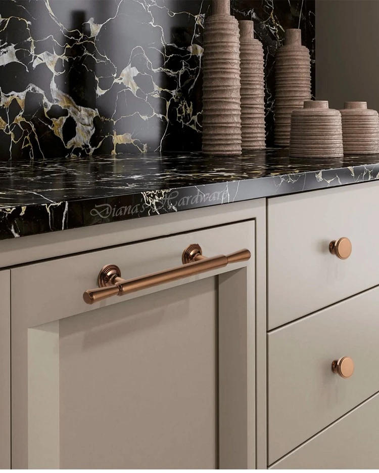 Description Picture 4 of itemRose Gold / Silver Cabinet Door Small Handle Pure Copper Kitchen Handles Light Luxury Nordic Knob Furniture Handle