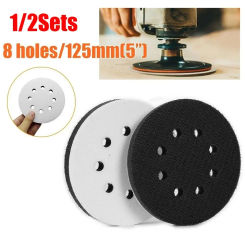 1/2Sets Backing Plate Sponge Interface Pad 5inch 125mm Hook Loop Sanding Pads Soft 8 Holes Polishing Grinding Disc