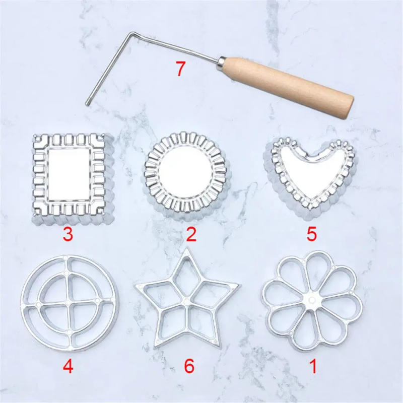 Description Picture 3 of itemAluminum Swedish Rosette Iron Maker Waffle Timbale Molds Funnel Cake Ring Maker Cookie Bake Mold Bunuelos Mold With Handle