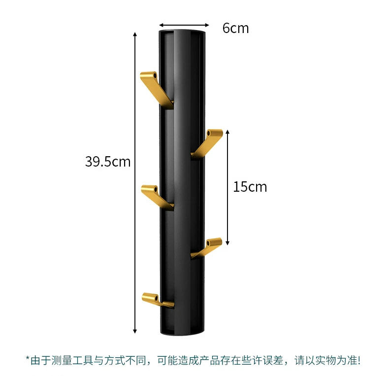 Description Picture 2 of itemSpace aluminum vertical hook Punching installation Living room coat and hat hooks Bathroom hardware accessories Toilet storage