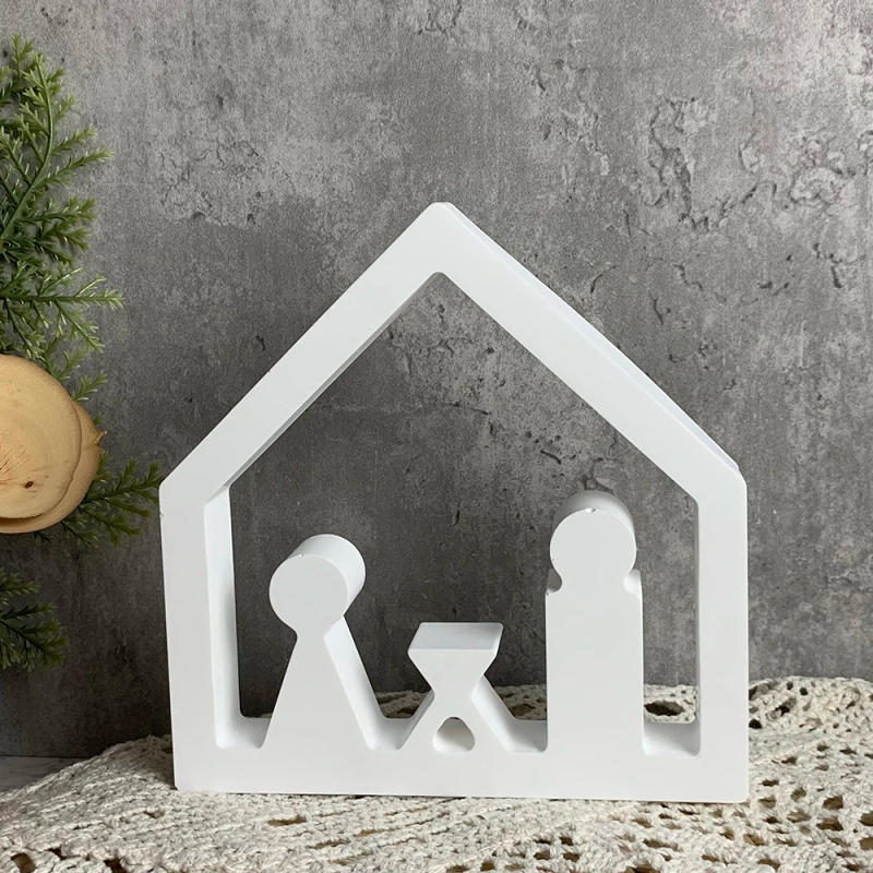 Description Picture 6 of itemCouple House Candle Holder Ornaments Mold DIY Cement Gypsum Clay Pouring Resin Silicone Mold Desktop Home Decoration