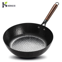 Non-coated Cast Iron Wok Non-stick Pan Smokeless Fried Pan Cook Pots Kitchen Cookware Chef Pan Cooking Tools