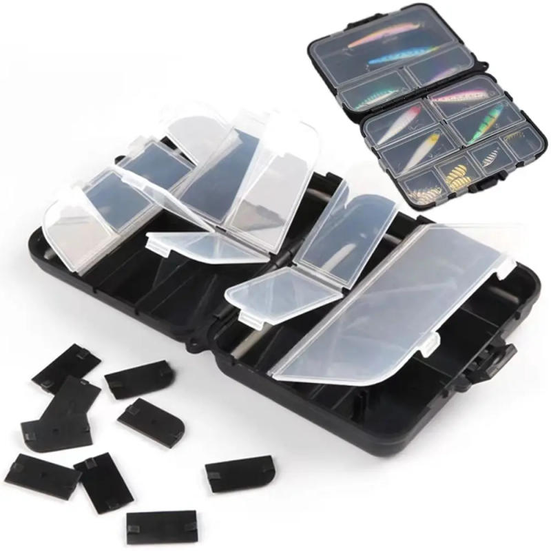 Description Picture 5 of itemComposable Space Plastic Fishing Tackle Box 2 Layers 12 Individual Compartments Spacer Portable Container Bait Hook Storage Case