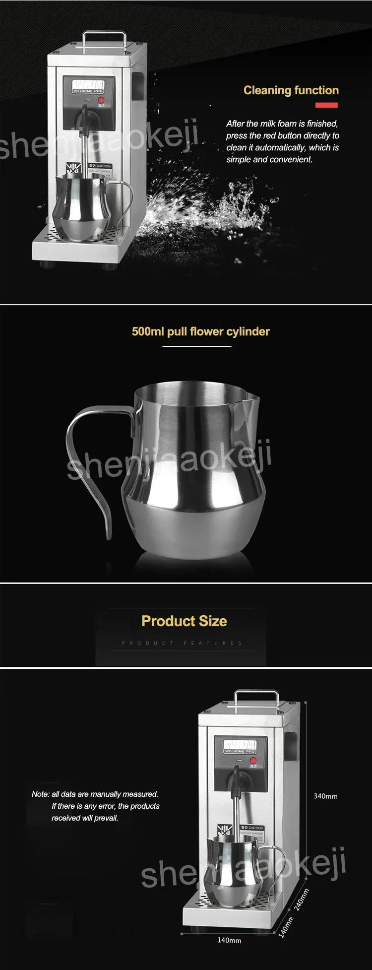 Description Picture 6 of itemSteam Generator Steam Milk Whisk Coffee Lahua Milk Frother Milk Beverage Machine