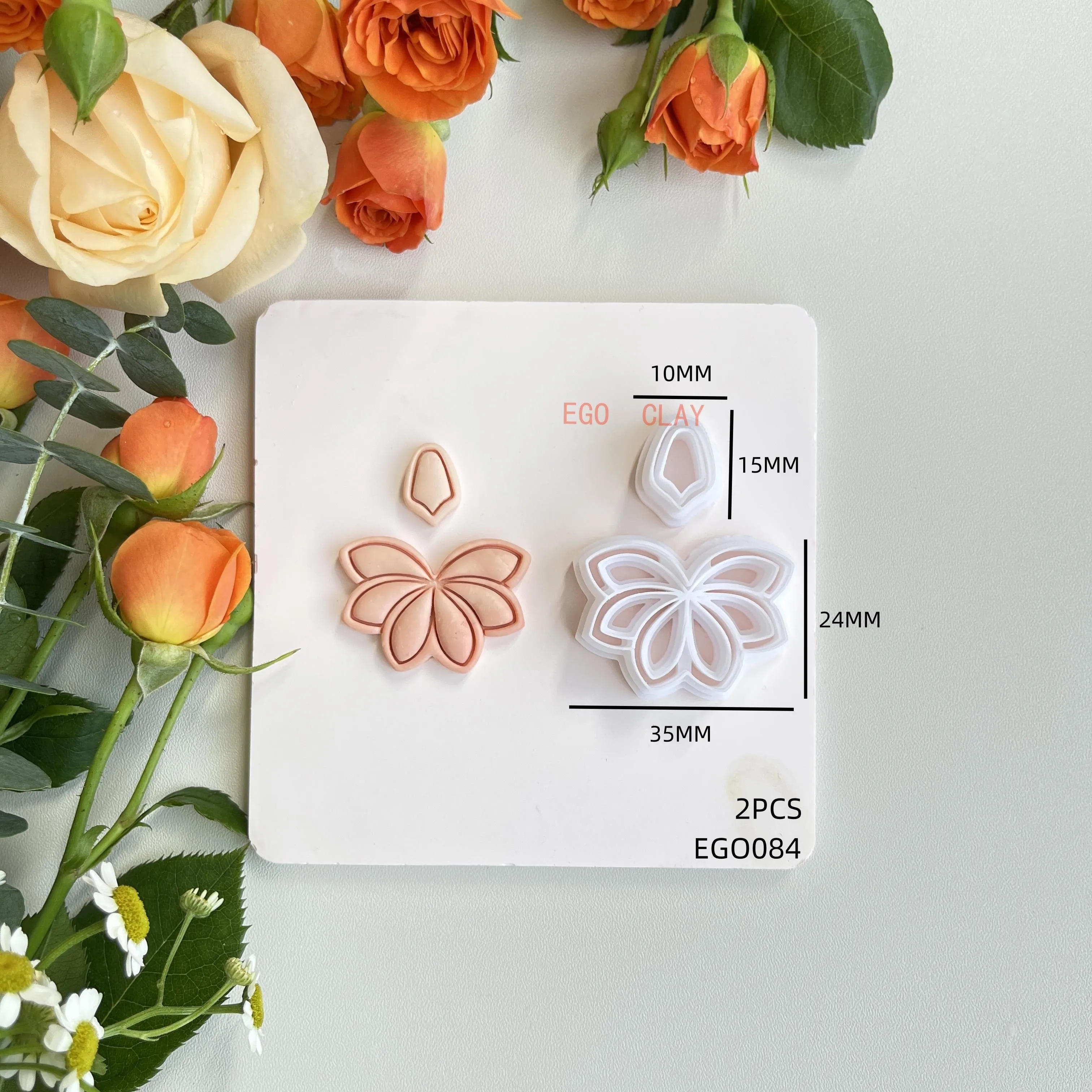 Description Picture 6 of itemExotic floral tropical green leaf pattern mold polymer clay cutting mold for hanging pendant earrings DIY making gift decoration