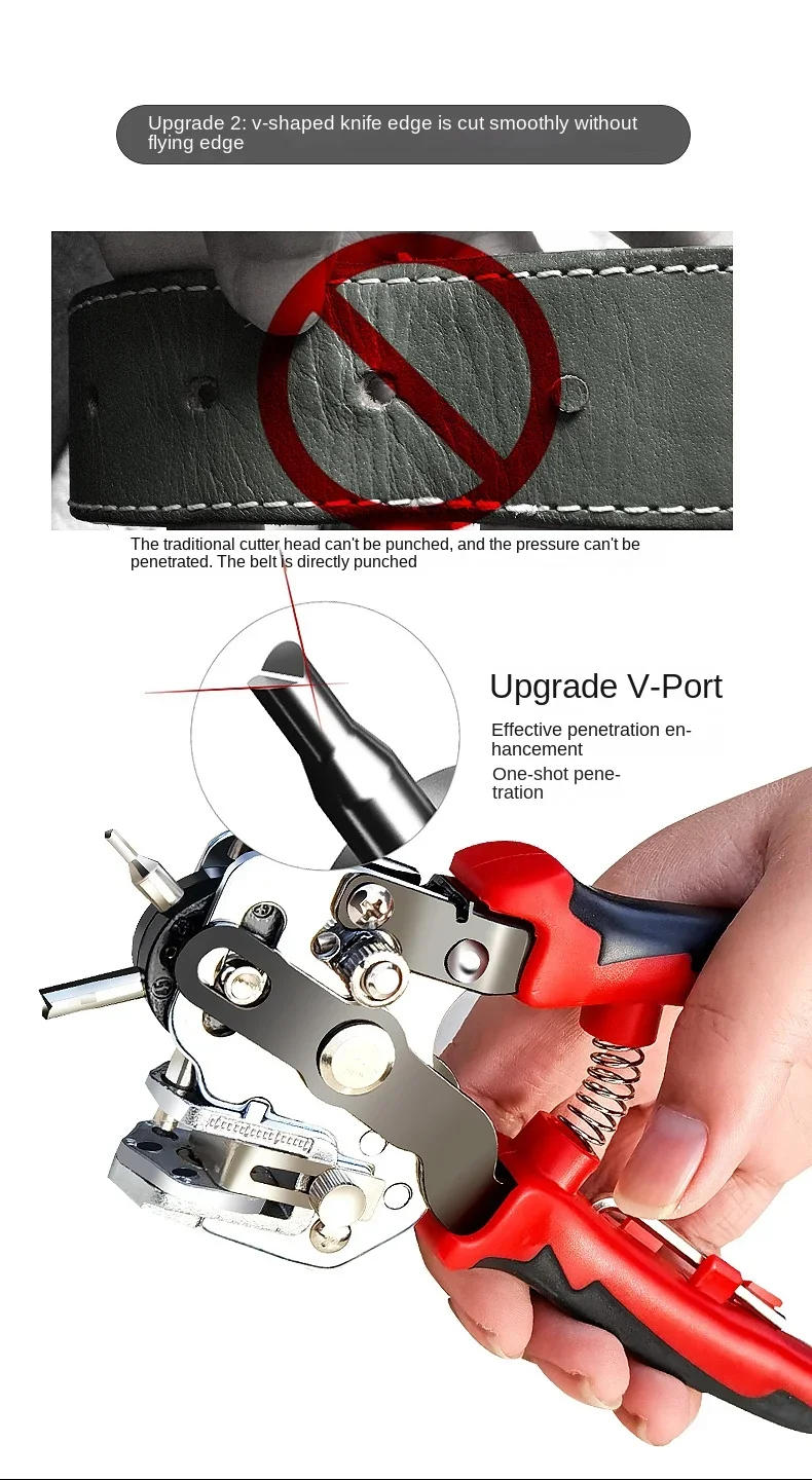 Description Picture 6 of itemNew Design Eyelet Puncher DIY Tool Watchband Strap Household Leathercraft Leather Belt Hole Punch Plier