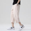 6 Colors!2024 Summer New Casual Pants Men's Versatile Cotton and Hemp Loose Korean Trendy Capris