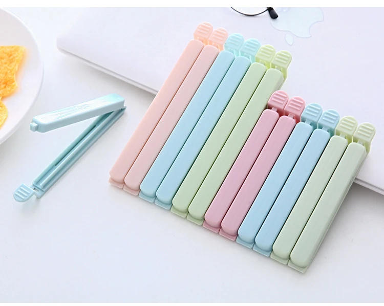 Description Picture 2 of item10PCS Bag Clips Food Snack Sealing Clip12/15.5cm Portable Kitchen Storage Accessories Tool Elastic Buckle Package Bag Clamp