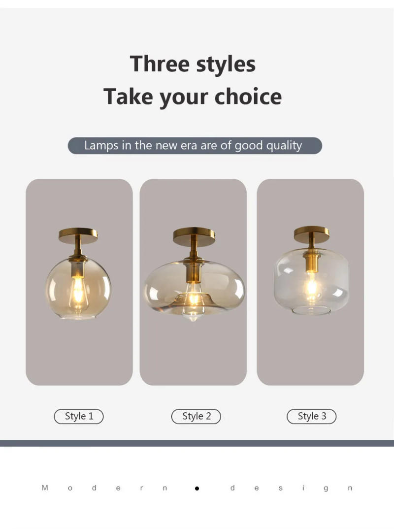 Description Picture 4 of itemModern LED Glass Ceiling light Minimalist Cloakroom Balcony Bedroom Dining Room Lighting Hallway Lamp Indoor lighting