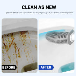 Deep-Cleaning Silicone Toilet Bowl Brush Long Handle Toilet Cleaning Brush for Public Toilets Restroom Cleaning Brush
