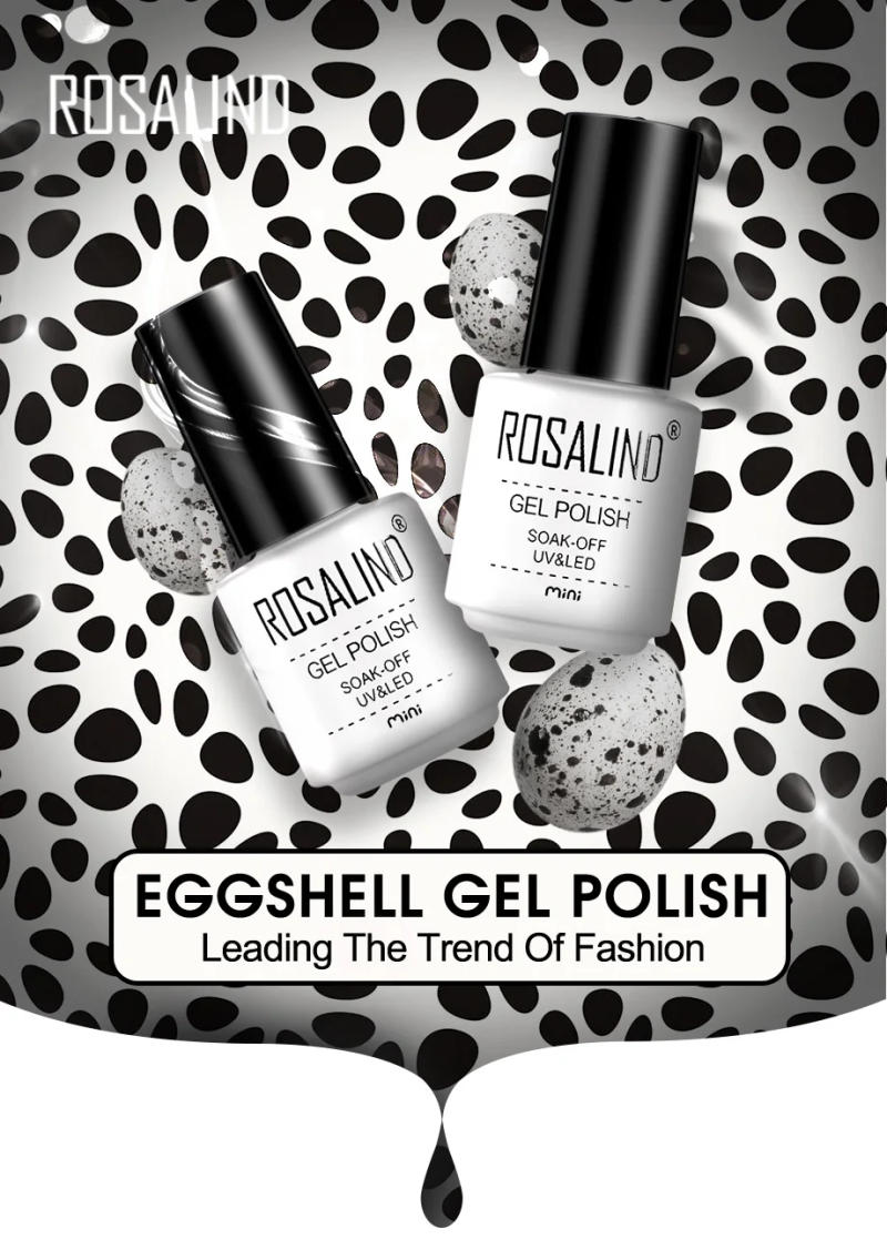 Description Picture 6 of itemROSALIND Eggshell Nail Gel Polish&Cracke Nail Lacquer Gel For UV Semi Permanent Base Top Coat Quick Drying Eggshell Effect