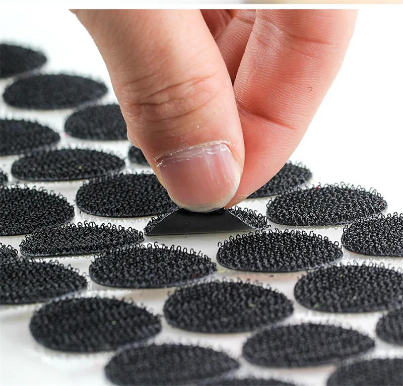 Description Picture 6 of item500/1000pair 10/15/20mm Dot Sticker Transparent Self Adhesive Hook and Loop Fastener Tape Glue Tape Round Coins Belcro Adhesivo