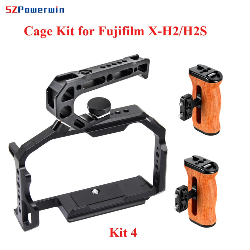 Description Picture 5 of itemPowerwin Camera Cage For Fujifilm X-H2/H2S XH2 XH2S Wood Handgrid Handle Kit Aluminum Alloy Multifunctional Arri Locating Screw