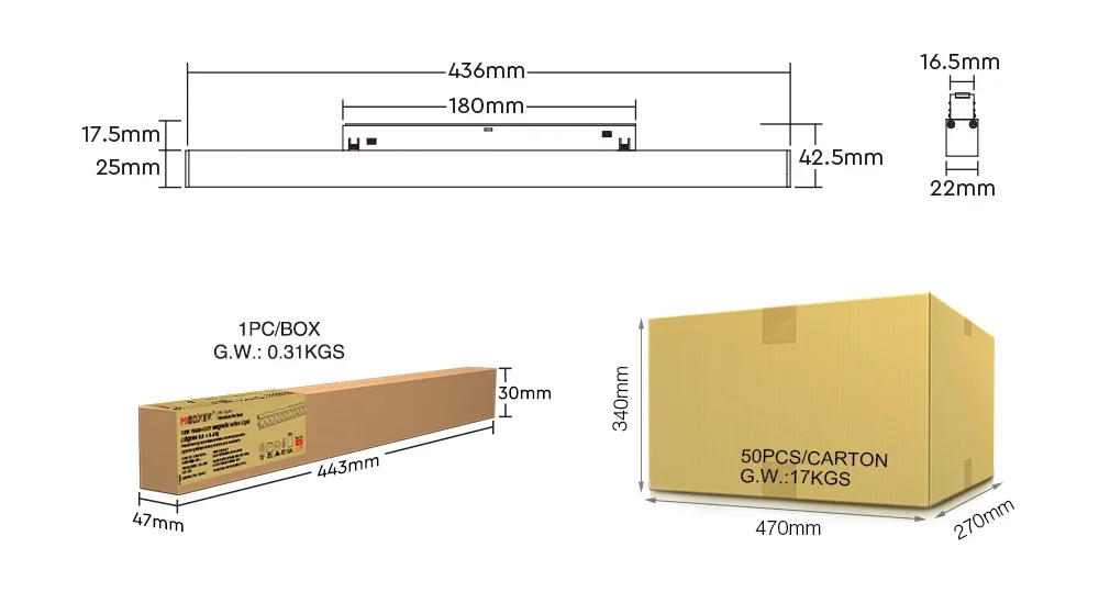 Description Picture 5 of itemMiboxer (Zigbee 3.0+2.4G) 6W 12W RGBCCT Magnetic Grille Light Tuya 10W 20W Dual White CCT LED Ceiling Lamp 48V RF Remote Control