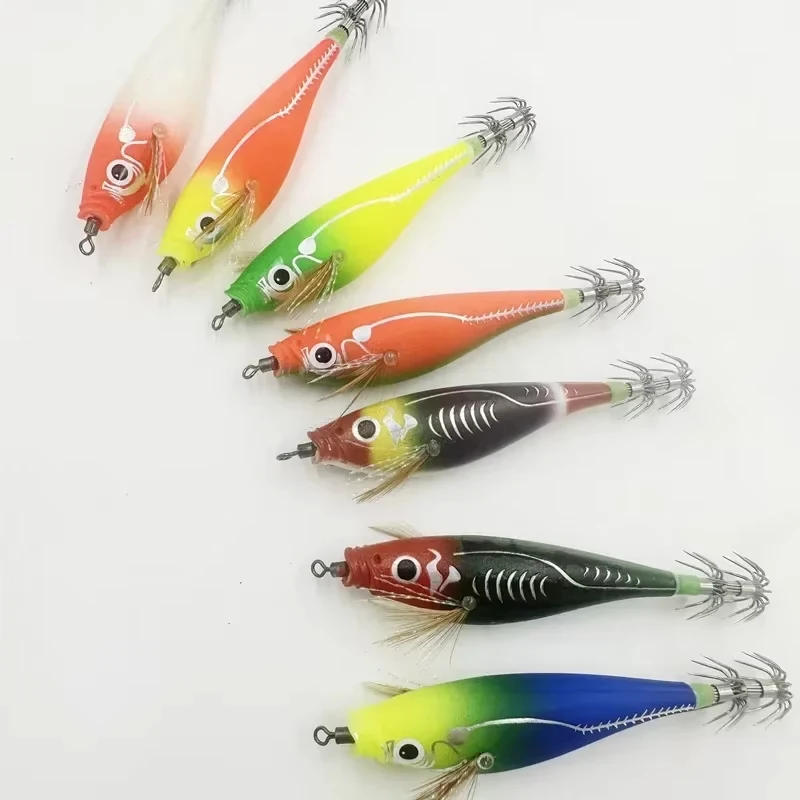 Description Picture 2 of item1PCS Luminous Fishing Lure Squid Jig Hook Octopus Shrimp Cuttlefish Crankbait Floating Fishing Hard Bait Wobblers Swimbait Pesca