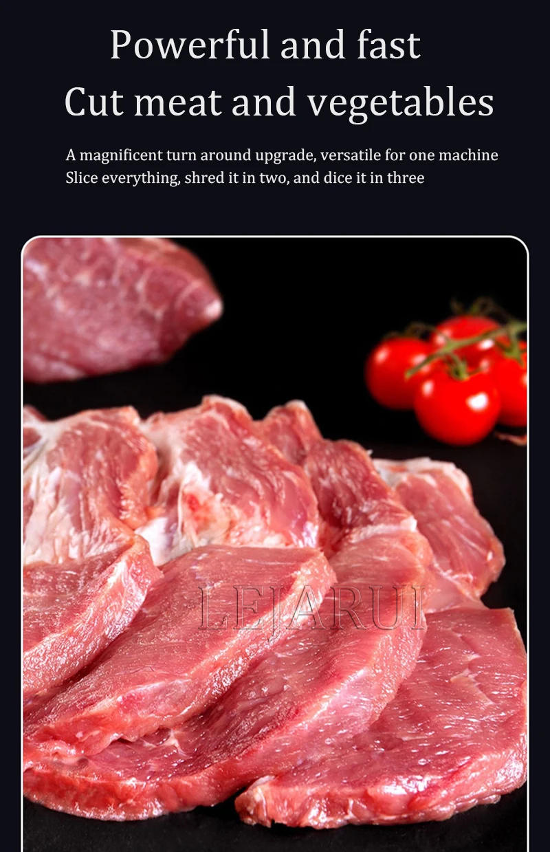 Description Picture 6 of item300Kg/H Electric Meat Slicer Stainless Steel 3Mm Blades Meat Cutter Grinder Machine Auto Kitchen Home Appliance Commercial