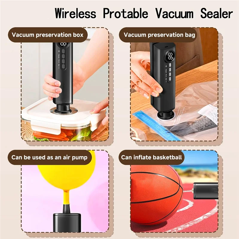 Description Picture 6 of itemB64B-Compact Vacuum Sealer Rechargeable Vacuum Sealer Comes With Mesh And Ziplock Bags