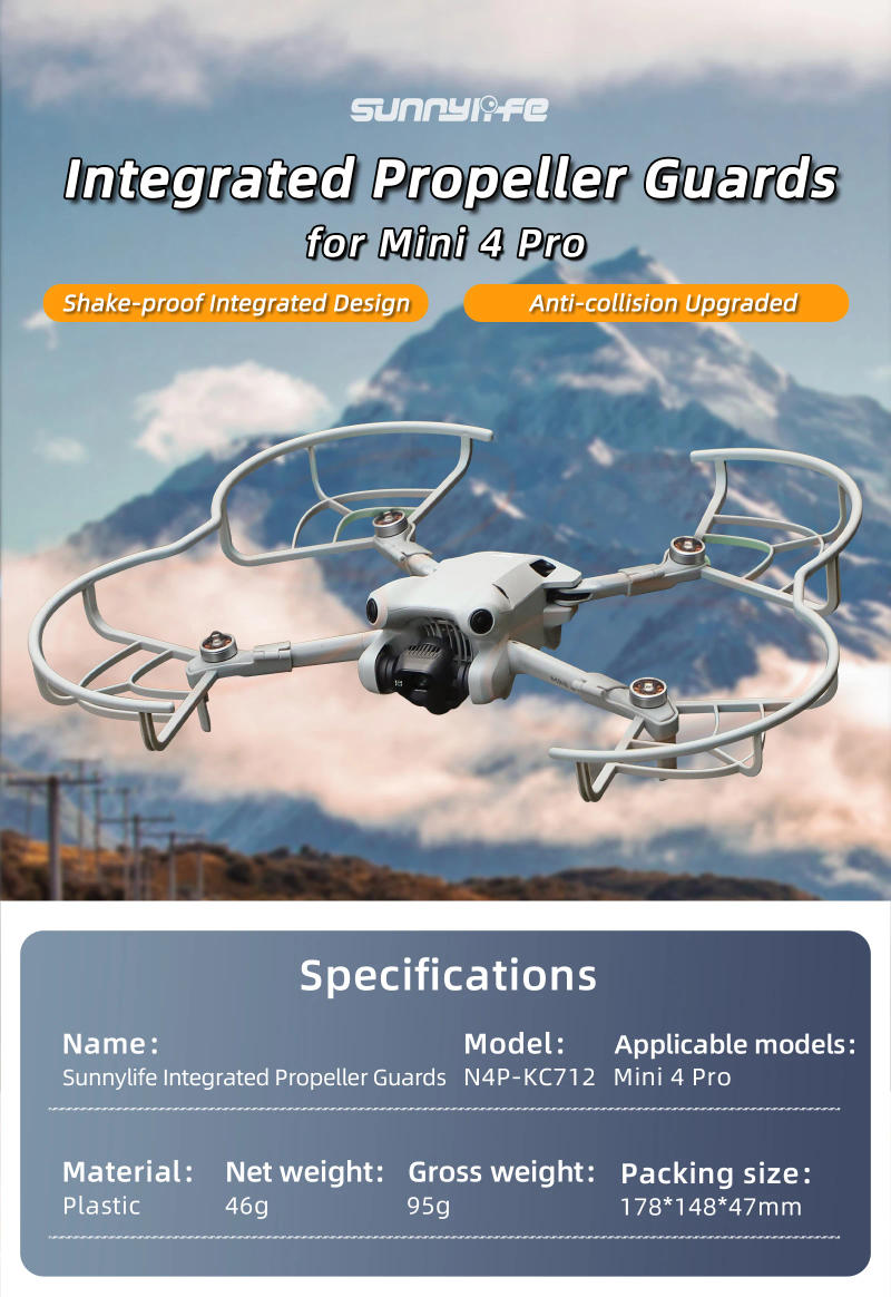 Description Picture 2 of itemIntegrated Propeller Guards for DJI Mini 4 Pro Props Cover Ring Drone Protector Mini 4 Pro Accessories